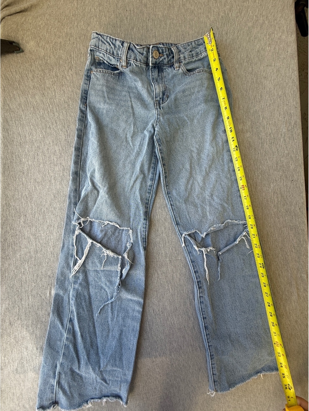 RSQ girls size 14 Wide Leg Jeans Light Wash Distressed Size 14